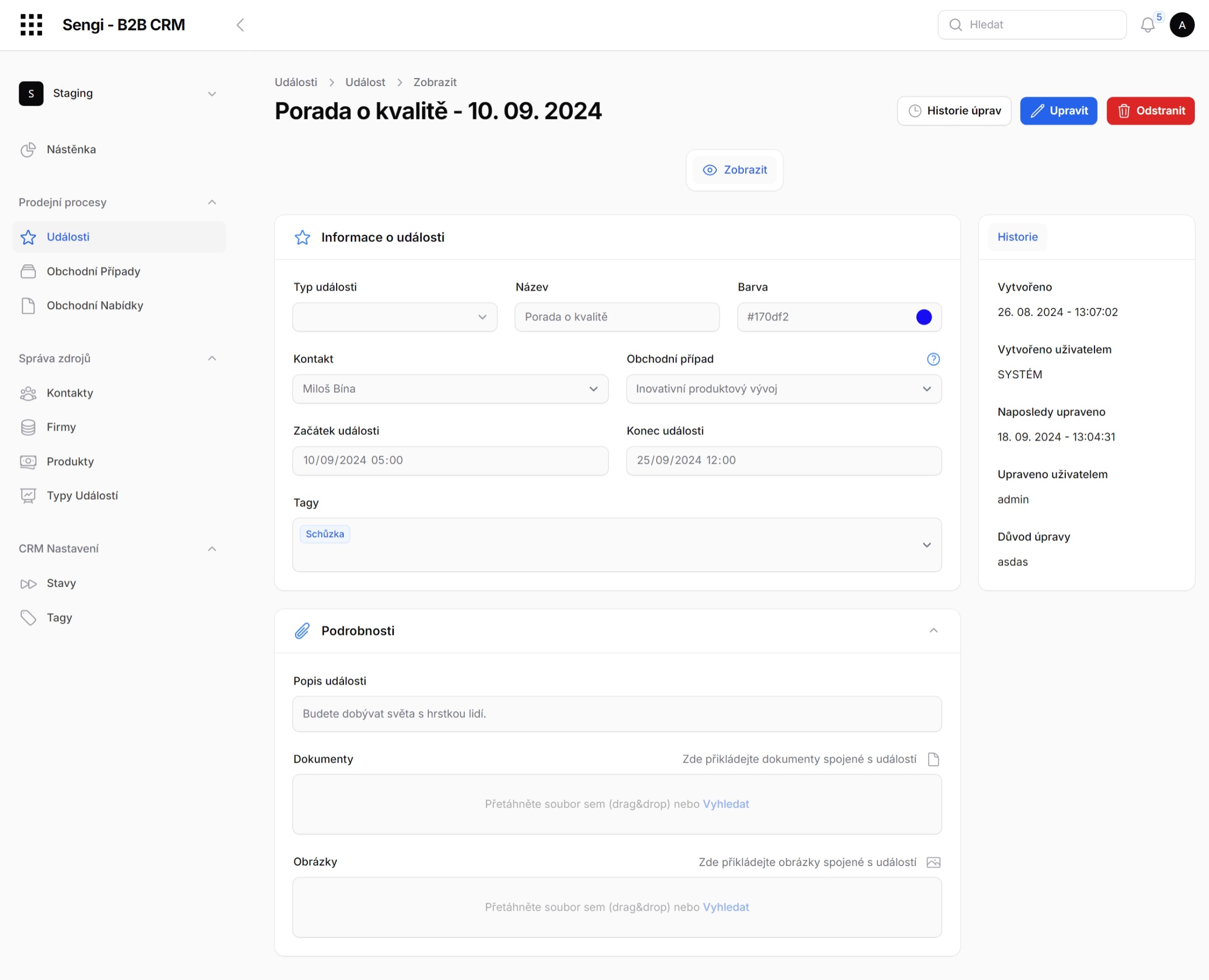 B2B-CRM-Detail udalosti