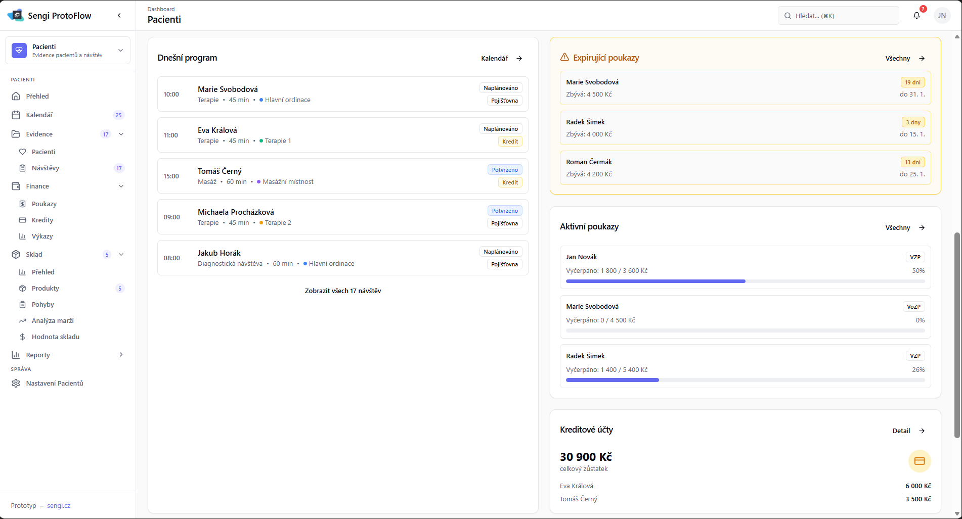 proto-pacienti dashboard