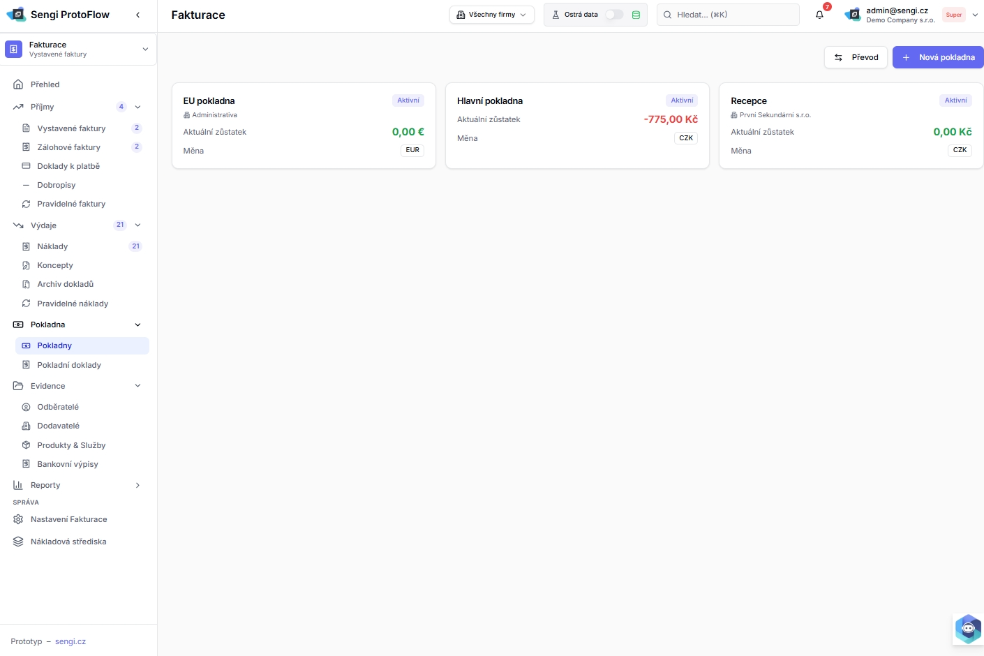 Sengi-Fakturace-Pokladna