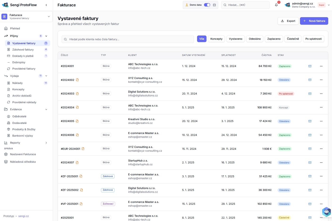 Sengi-Fakturace-vystavenedoklady